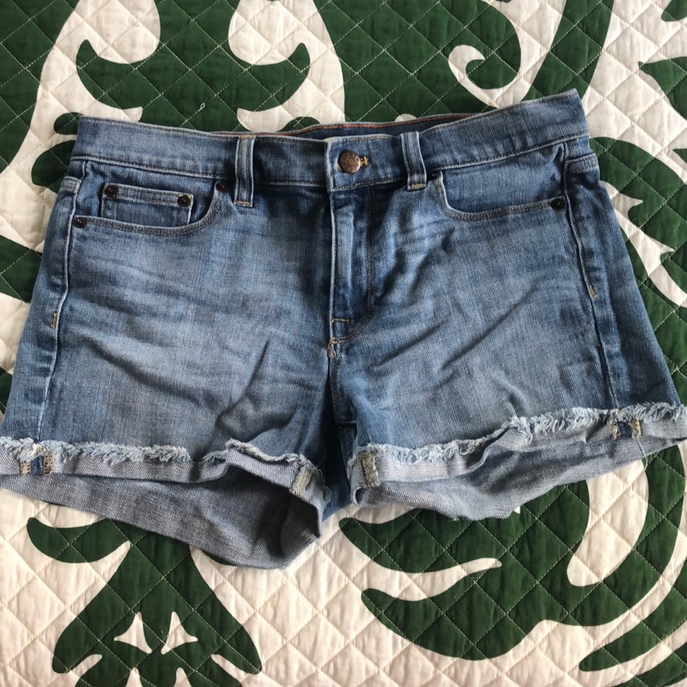 J crew stretch denim shorts
